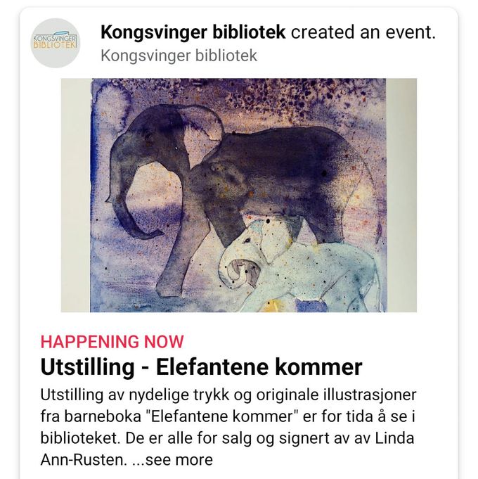 Utstilling av orginale akvareller og trykk på Kongsvinger bibliotek